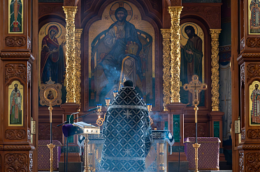 В Среду 1-й седмицы Великого Поста в благовещенском кафедральном соборе была совершена Литургия Преждеосвященных даров